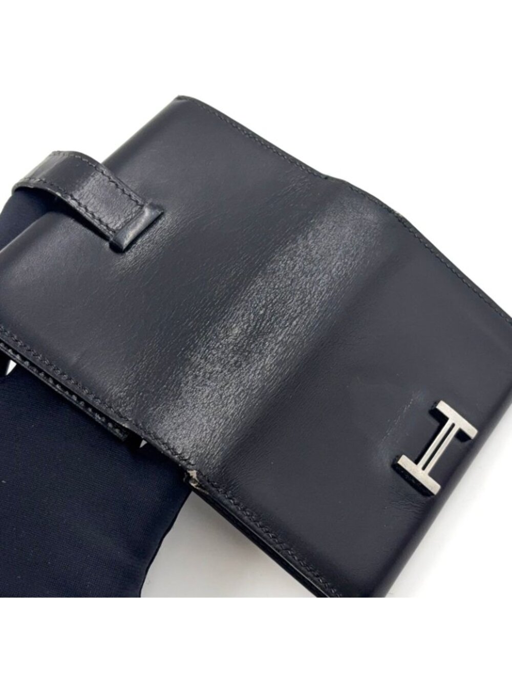 Hermes Bearn Box Calf Black Card Case Silver - Picture 8 of 15